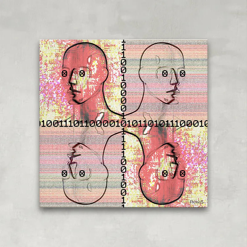 Binary World by PatrisS, direct print on aluminium Dibond, square art print.