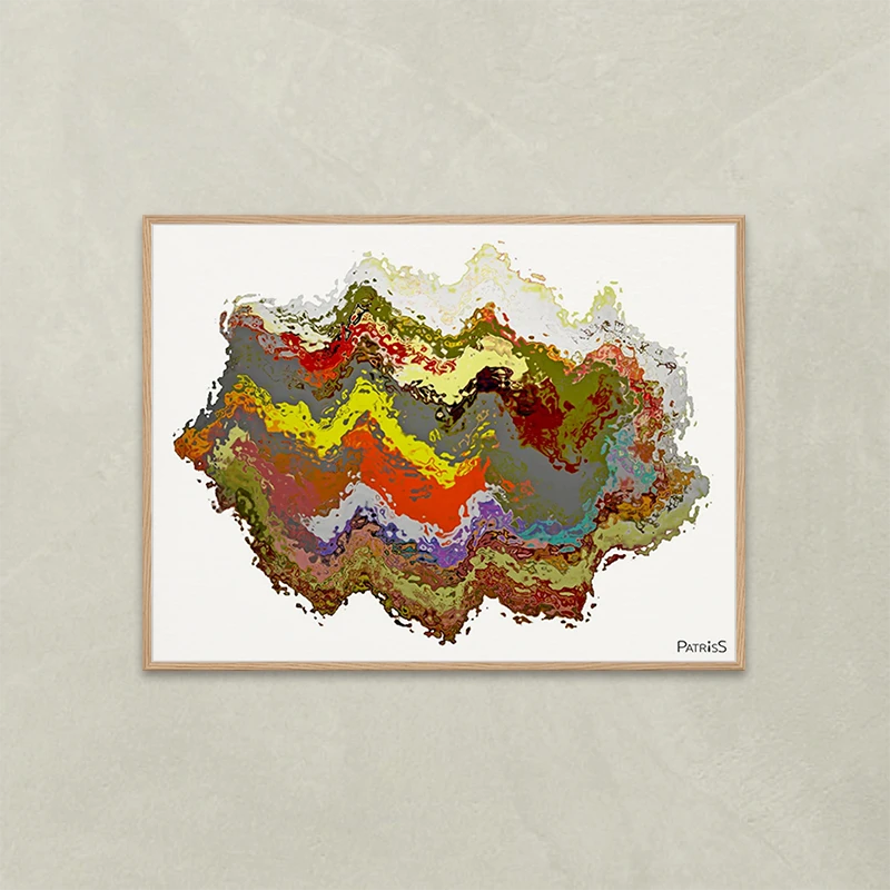 Boogie by PatrisS, horizontal poster, light wood frame.