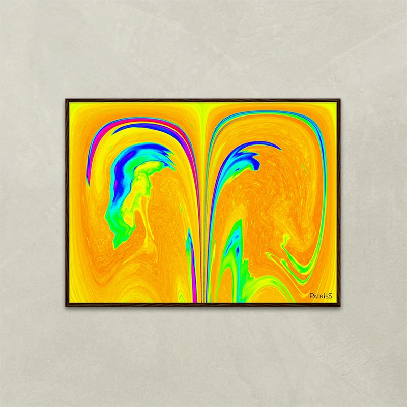 Magmos by PatrisS, horizontal poster, dark wood frame.