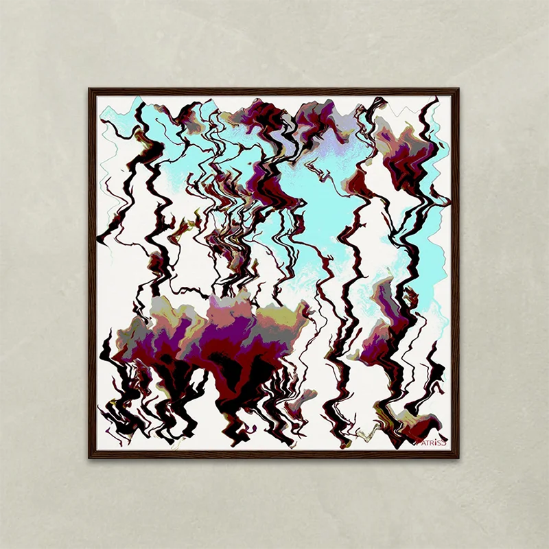 Magnolia by PatrisS, square poster, dark wood frame.