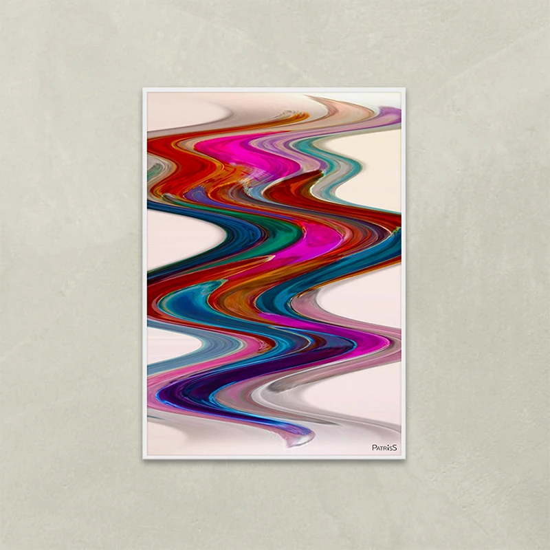 New Wave by PatrisS, vertical poster 70x100, white wood frame.