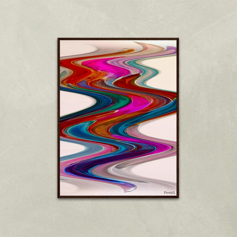 New Wave by PatrisS, vertical poster, dark wood frame.