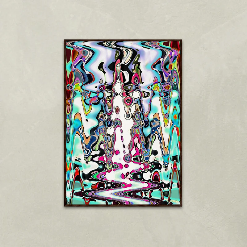 Psychoptical  by PatrisS, vertical poster 70x100, dark wood frame.