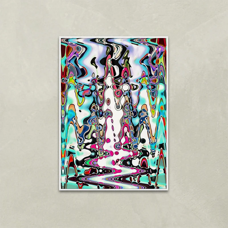 Psychoptical by PatrisS, vertical poster 70x100, white wood frame.