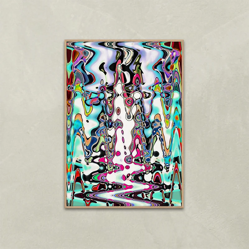 Psychoptical by PatrisS, vertical poster 70x100, light wood frame.