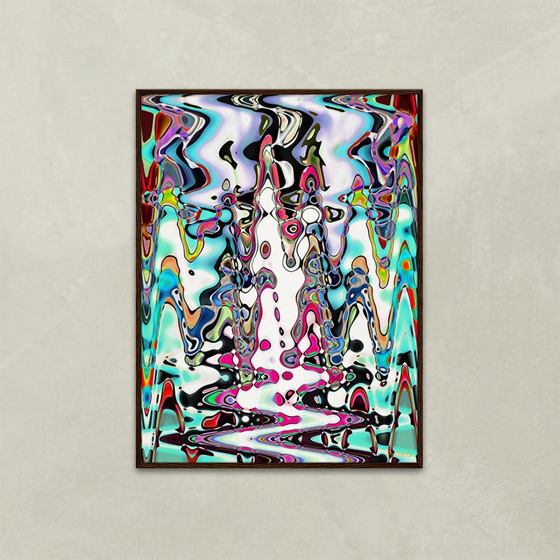 Psychoptical  by PatrisS, vertical poster, dark wood frame.