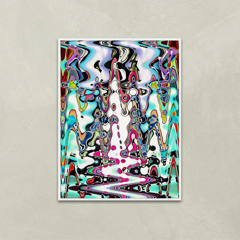 Psychoptical by PatrisS, vertical poster, white wood frame.