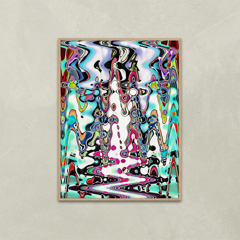 Psychoptical by PatrisS, vertical poster, light wood frame.