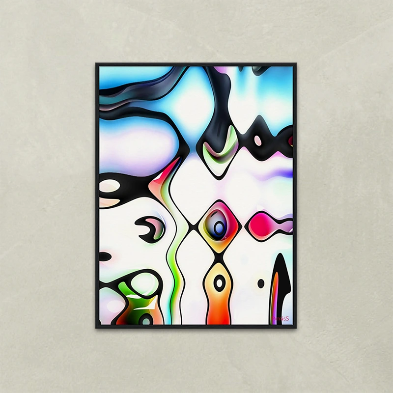 Q-Bist by PatrisS, vertical poster, black wood frame.