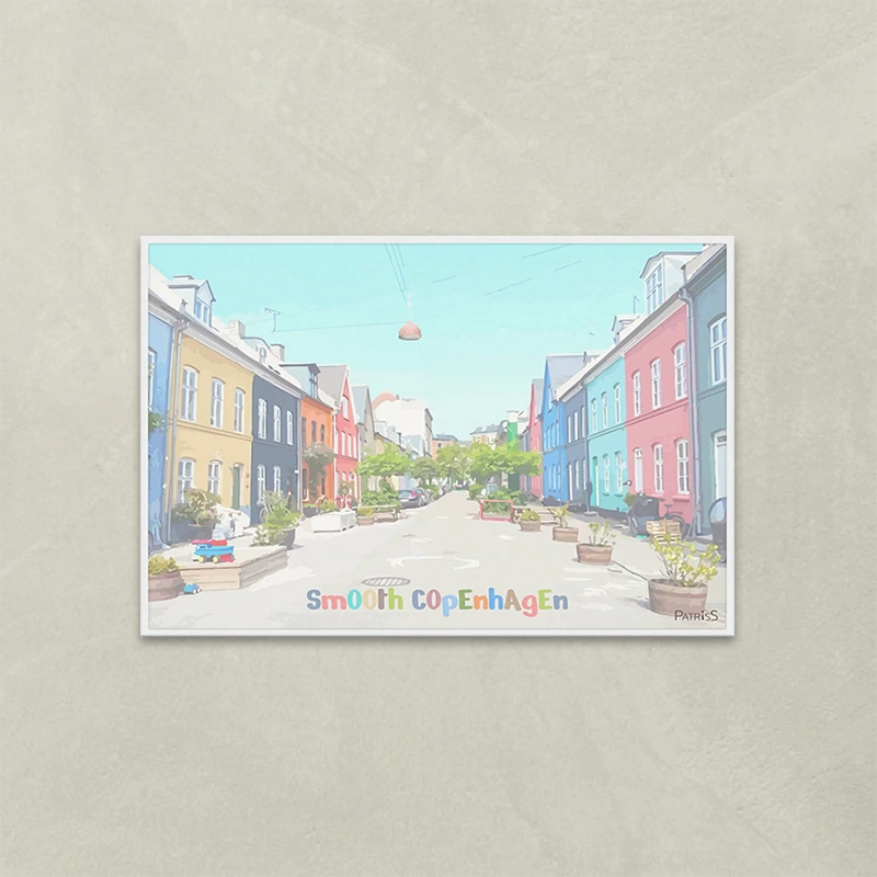 Smooth Copenhagen 1 by PatrisS, horizontal poster, white wood frame.