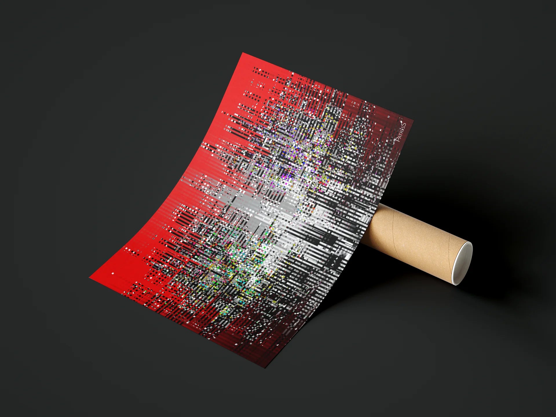 Urban, Poster by PatrisS, displayed on its poster tube, on a dark background.