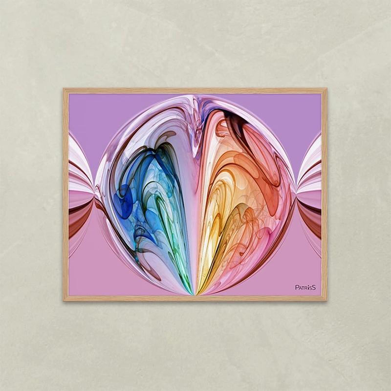 Volutes by PatrisS, horizontal poster 40x50, light wood frame.