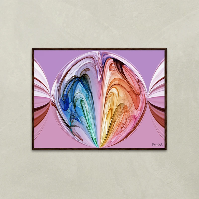 Volutes by PatrisS, horizontal poster, dark wood frame.