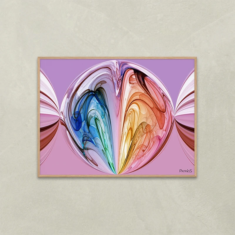 Volutes by PatrisS, horizontal poster, light wood frame.